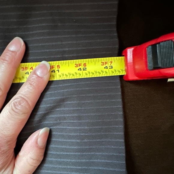 CAbi Gray White Pinstripe Straight Wide Leg Business Attire SZ 10 - Picture 8 of 9